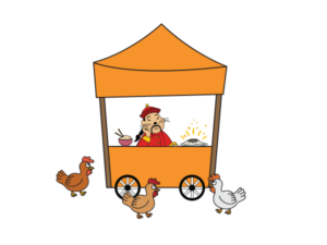 T-Shirt Design - Schrodinger's Chicken Rice Stall  | T-Shirt-Design von Grace A