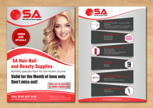 Hair and Beauty wholesaler Monthly Sales/Specials Flyer for the month of June  | Flyer-Design von ecorokerz