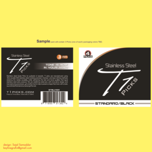 T1 Picks  High Quality Stainless Steel Professional Guitar Picks | Packaging Design by Sajal Samaddar