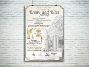 Upscale beer and food event for Colorado non-profit preserving Governor's Mansion | Poster-Design von Lesaba Design