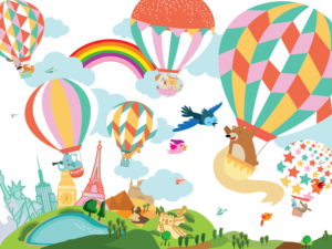 Hot Air Balloons themed Kids furniture need illustration design  | Illustration-Design von Vicez