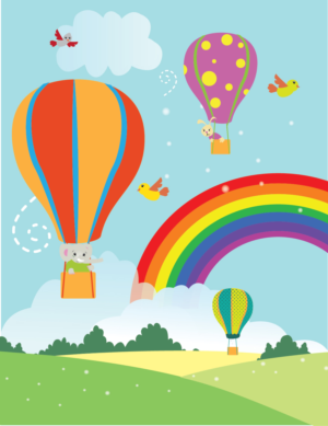 Hot Air Balloons themed Kids furniture need illustration design  | Illustration-Design von sloggi