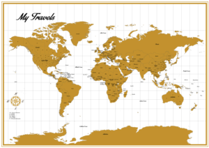 Map of the World - detailed cartography - watercolor scheme | Illustration-Design von DesignerGuide