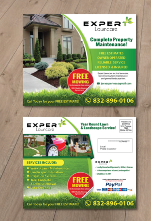 Expert Lawncare by JV | Postcard Design by alex989