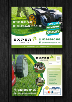 Expert Lawncare by JV | Postcard Design by ecorokerz