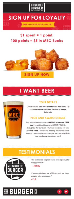 Restaurant Loyalty Sign Up Email Marketing Campaign | Email Marketing Design by Expert Designer