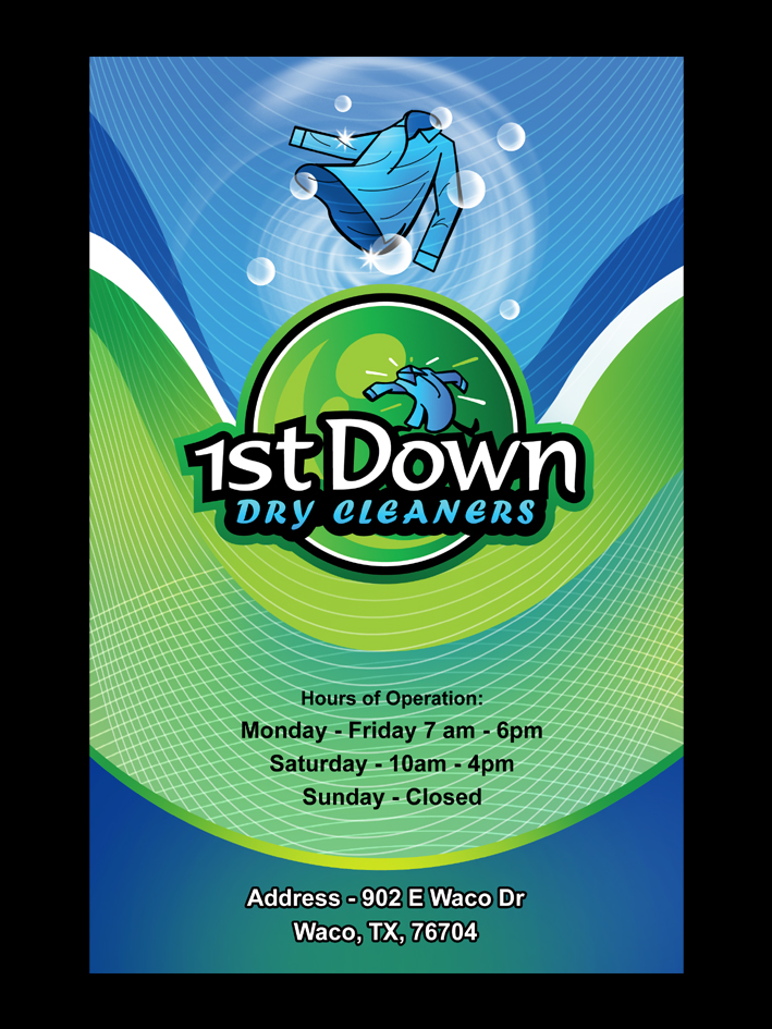 Poster Design by Titudesign for 1st Down Dry Cleaners | Design #15659558