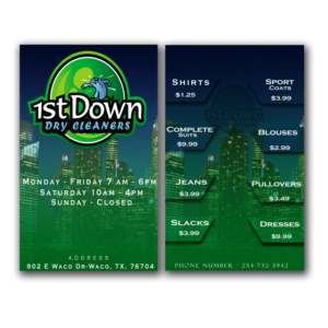 Poster Design by Mahmoud R for 1st Down Dry Cleaners | Design #15712528