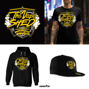 The Vape Shed - T Shirt, Cap & Hoody Design | T-Shirt-Design von Fatboy Graphic