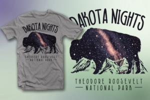 Dakota Nights T-shirt for Theodore Roosevelt National Park | T-shirt Design by dan-D-dan