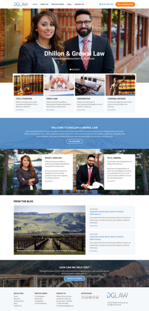 Dhillon Grewal Law website for a law firm  | Web Design by RupalTechno