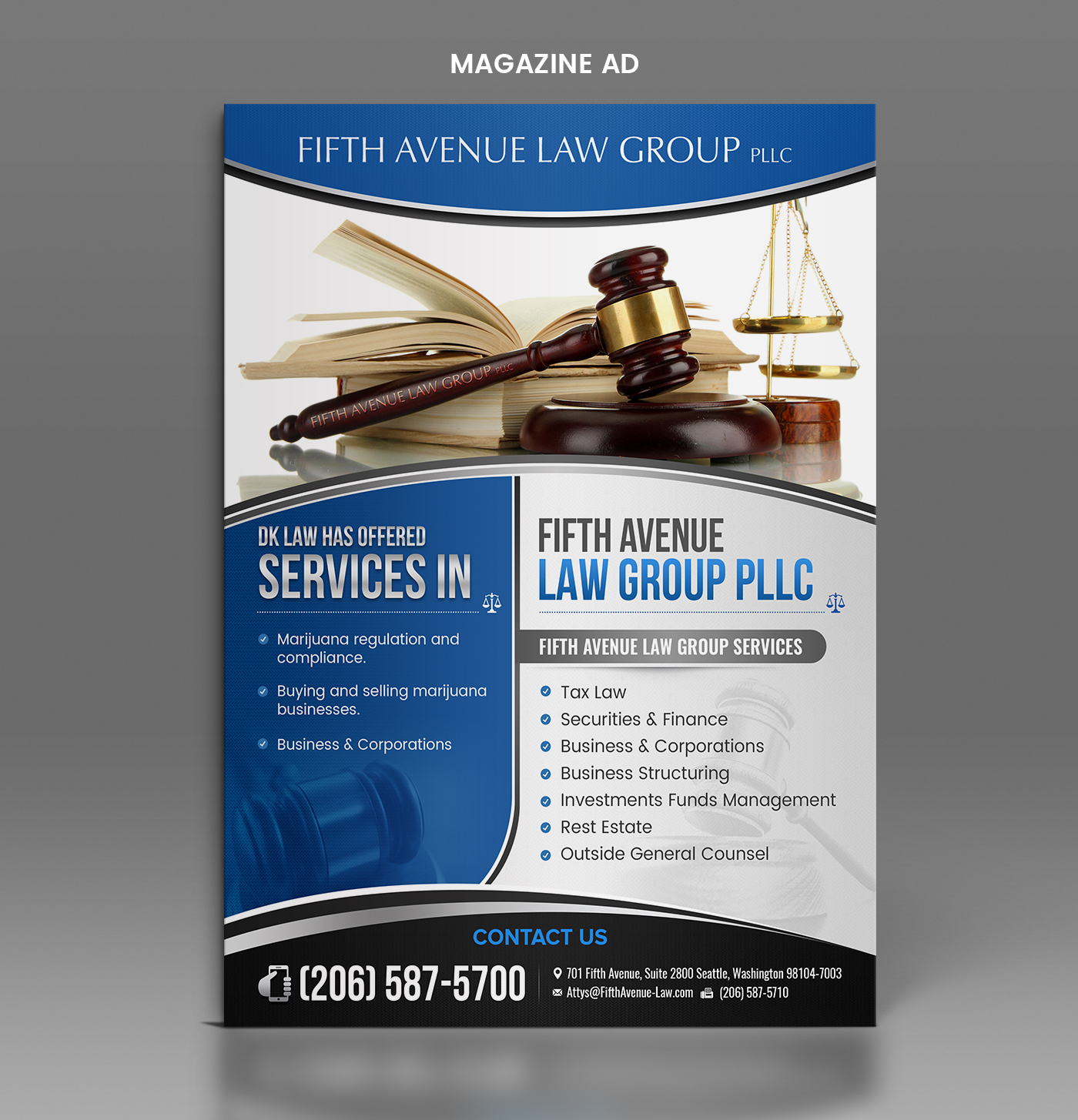 Advertisement Design by SAI DESIGNS for Fifth Avenue Law Group | Design #15955741