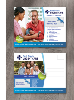 Uregent Care opening postcard with coupon | Postcard Design by alex989