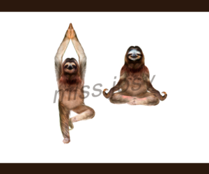 T-shirt designs of Sloths doing different yoga poses.   | T-Shirt-Design von MissJo Designs