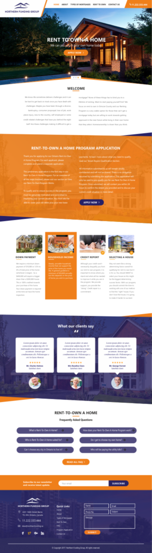 Private lender of mortgages and rent to own housing | Web Design by CreativeIyke