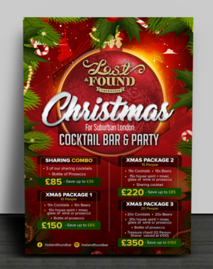 Christmas Flyer for Suburban London Cocktail Bar & Party Venue | Flyer-Design von SAI DESIGNS