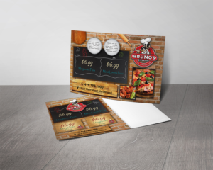 Bruno's Pizzeria Direct Mail Postcard | Postkarten-Design von alex989