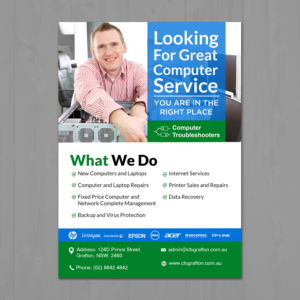 Computer Sales and Repairs business, 1/4 and 1/2 page advertisement | Newspaper Ad Design by aspiremedia