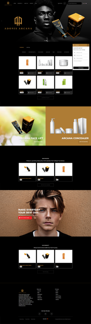 Adonis Arcana - Advanced Skincare and undetectable Makeup for Men | Web-Design von insert name here