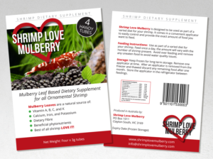 Flyer Design for an ornamental (Aquarium)  food product called Shrimp Love Mulberry | Flyer-Design von andrew3344