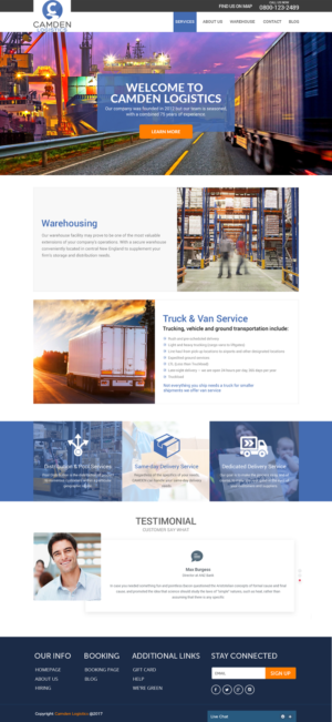 Web Design by Ayesha Khan for Camden Logistics | Design #16197690