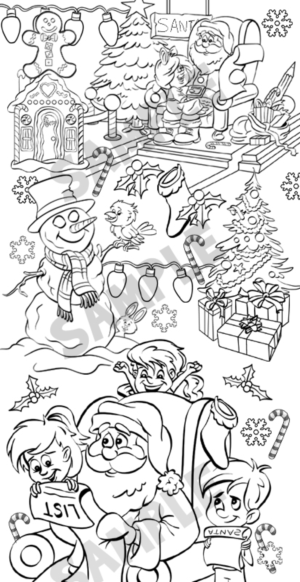 Coloring Poster for Christmas--Family or Kids coloring. | Illustration-Design von David Harston