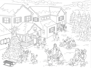 Coloring Poster for Christmas--Family or Kids coloring. | Illustration-Design von dan-D-dan