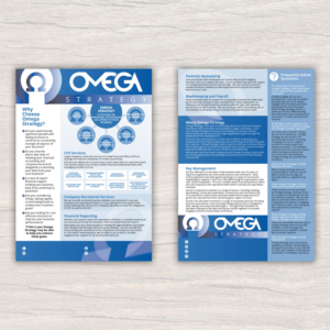 Flyer Design by Katyas Art and Design for Omega Strategy | Design #16299803