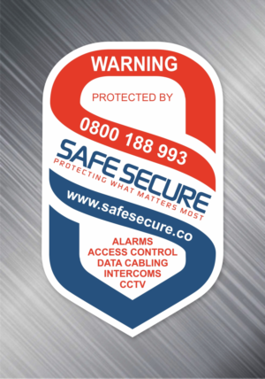 Design our Security Warning Sticker to deter thefts and promote our business | Sticker Design by Maestroto