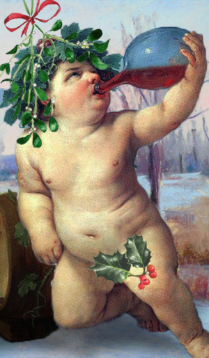 Alter existing art (drinking cherub) for a holiday ornament project | Illustration-Design von Tejas_G