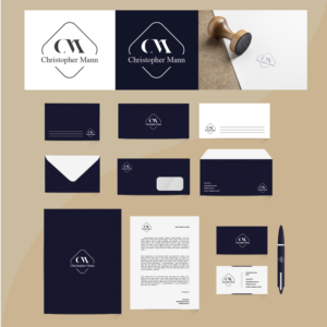 Masculine Personal Stationary with custom Monogram | Schreibwaren-Design von bdesigner9