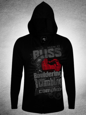 Bliss Rock Climbing Gym Zipped Hoody | T-Shirt-Design von edge design