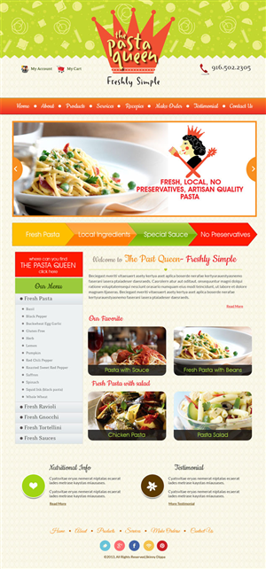 Web-Design von Expert Designer für The Pasta Queen | Design #2680903