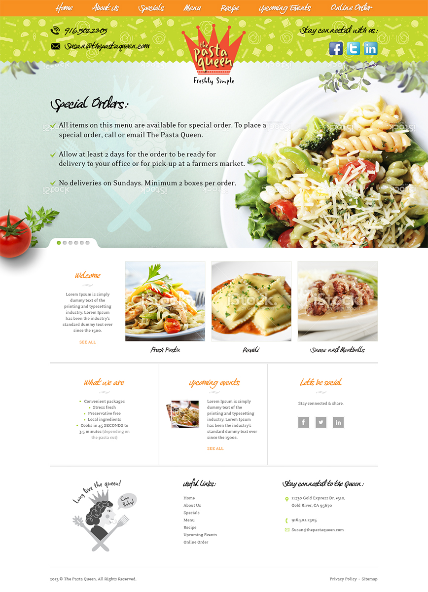 Web-Design von Mayank Patel für The Pasta Queen | Design #2680719