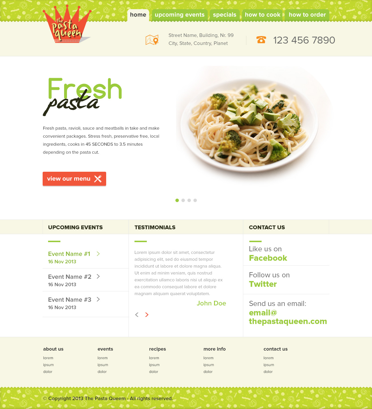 Web-Design von Alex D für The Pasta Queen | Design #2673815