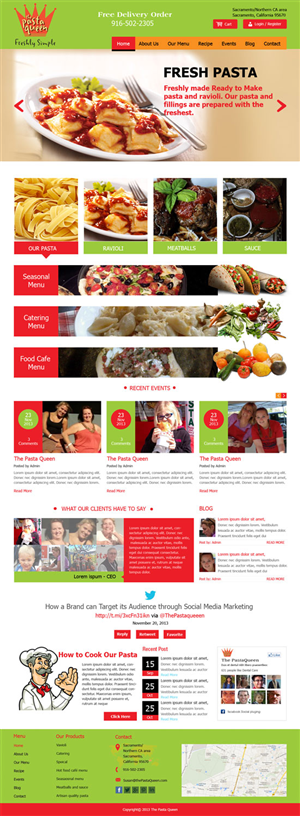 Web-Design von Creative Usha für The Pasta Queen | Design #2700420