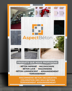 Entreprise de maçonnerie/coulage béton/decorative concrete recherche Flyer | Flyer Design by SAI DESIGNS