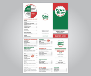 price Rite Mkt | Menu Design by Cut and Glue