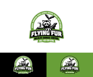 Flying Fur Wildlife Damage Control. Removal, Prevention, Repair. Licensed, Certified, Insured. Safe and Humane. | Logo Design by VGB