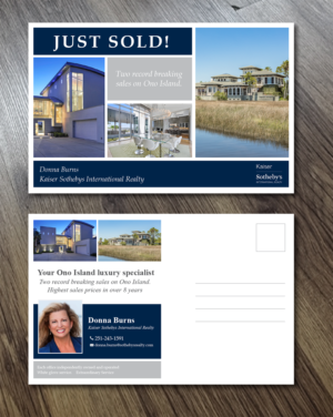 Luxury real estate agent needs oversized post card to advertise huge property sales | Postcard Design by Alexandar