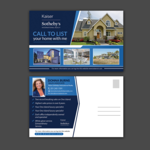 Luxury real estate agent needs oversized post card to advertise huge property sales | Postcard Design by aspiremedia