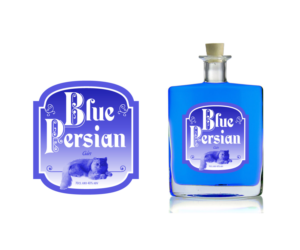 Design a label for a new brand of Gin the UK called Blue Persian - featuring a cat | Label Design by Sergio Coelho