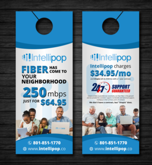 Intellipop Fiber Services Door Hanger | Flyer Design by ecorokerz