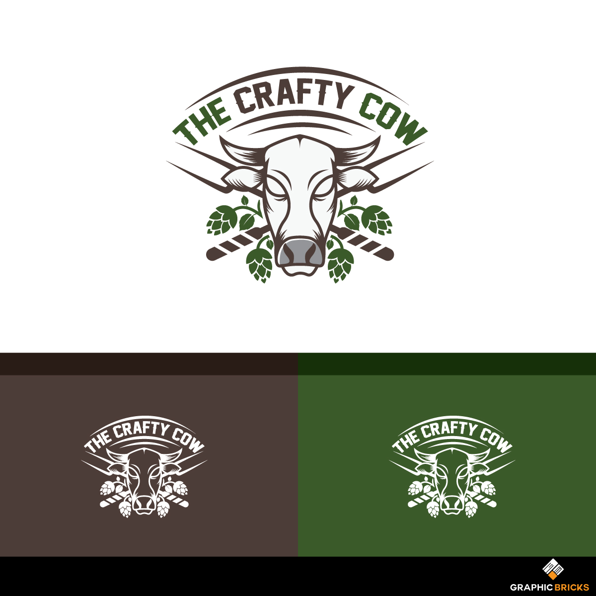 Logo Design by Graphic Bricks for The Crafty Cow | Design #16767718