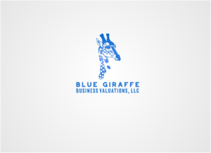 Blue Cartoon Giraffe with Smart Glasses and Neck Tie (head and neck only) | Logo Design by Kero