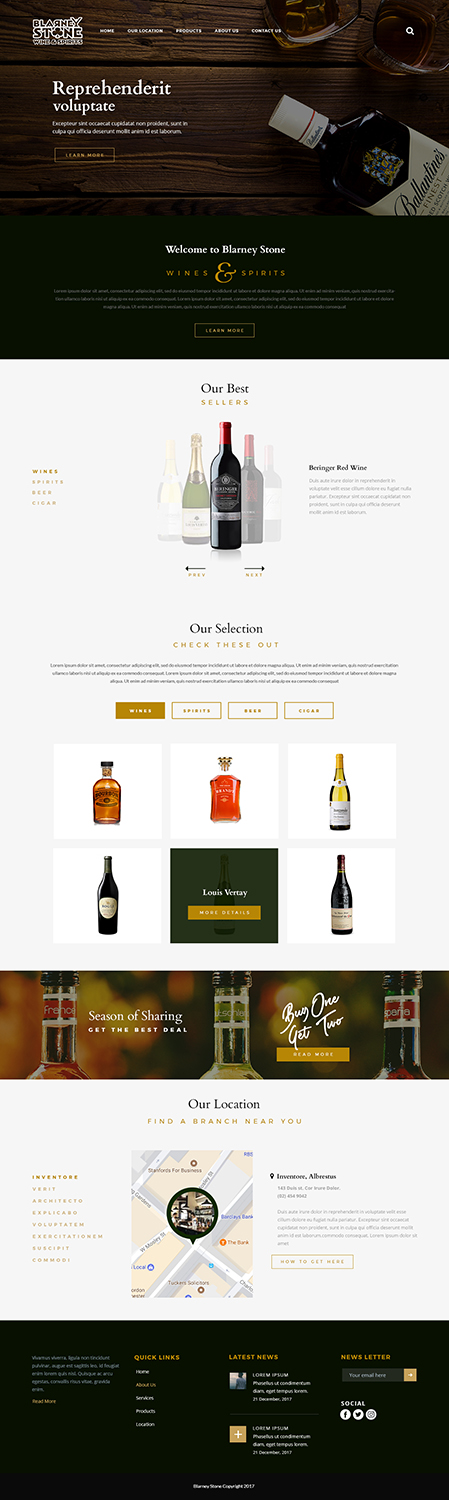 Web-Design von Victor für Blarney Stone Wine & Spirits | Design #16915144