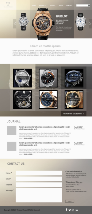 Timeless Pieces | Web-Design von Javelin Studio