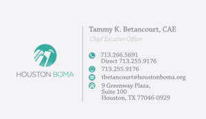 New Business Card Design for Houston-based Office Building Association | Business Card Design by Mosa Abo swelem