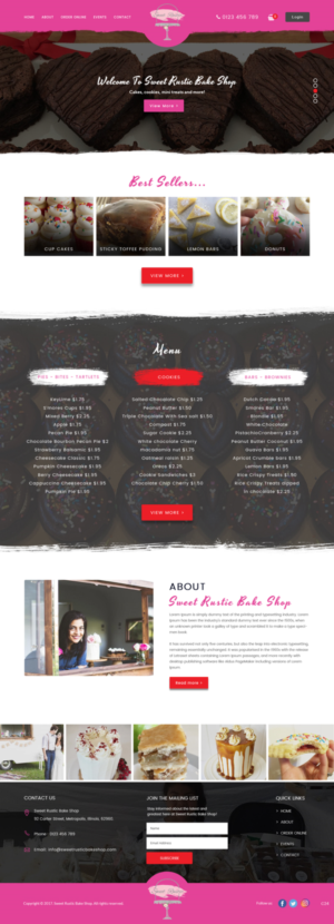 WordPress-Design von pb für Sweet Rustic Bake Shop | Design: #16974243