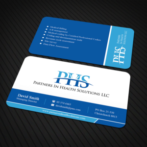 Partners in Health Solutions- Medical Billing and Consultant Firm Business card | Business Card Design by Sandaruwan